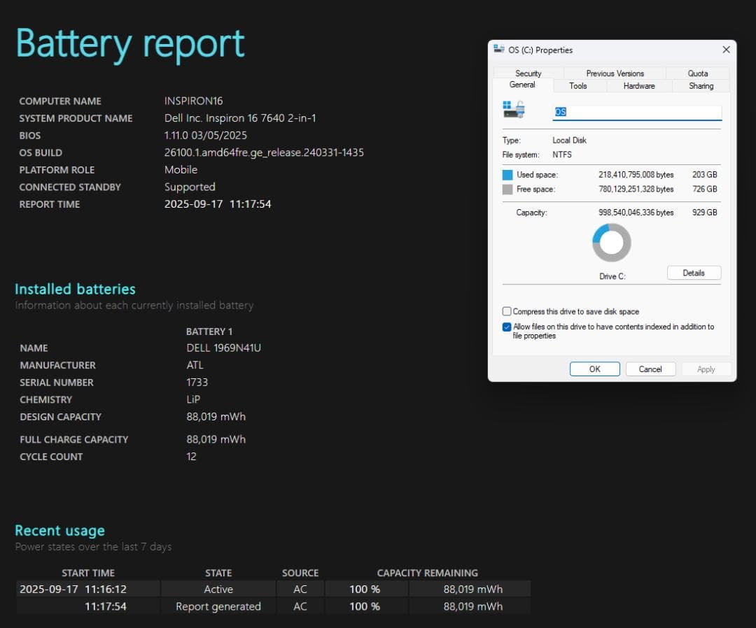 Windowsノート本体 DELL INSPIRON 16 7640 16GB 1TB Ultra 7