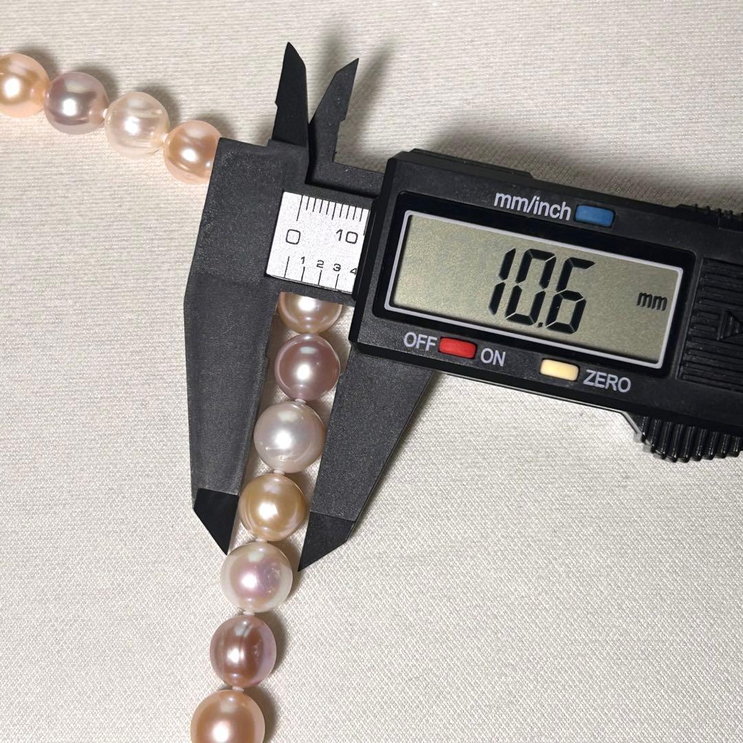 【大珠！ピンク系】本真珠 パール パステルマルチカラー ネックレス 10mm