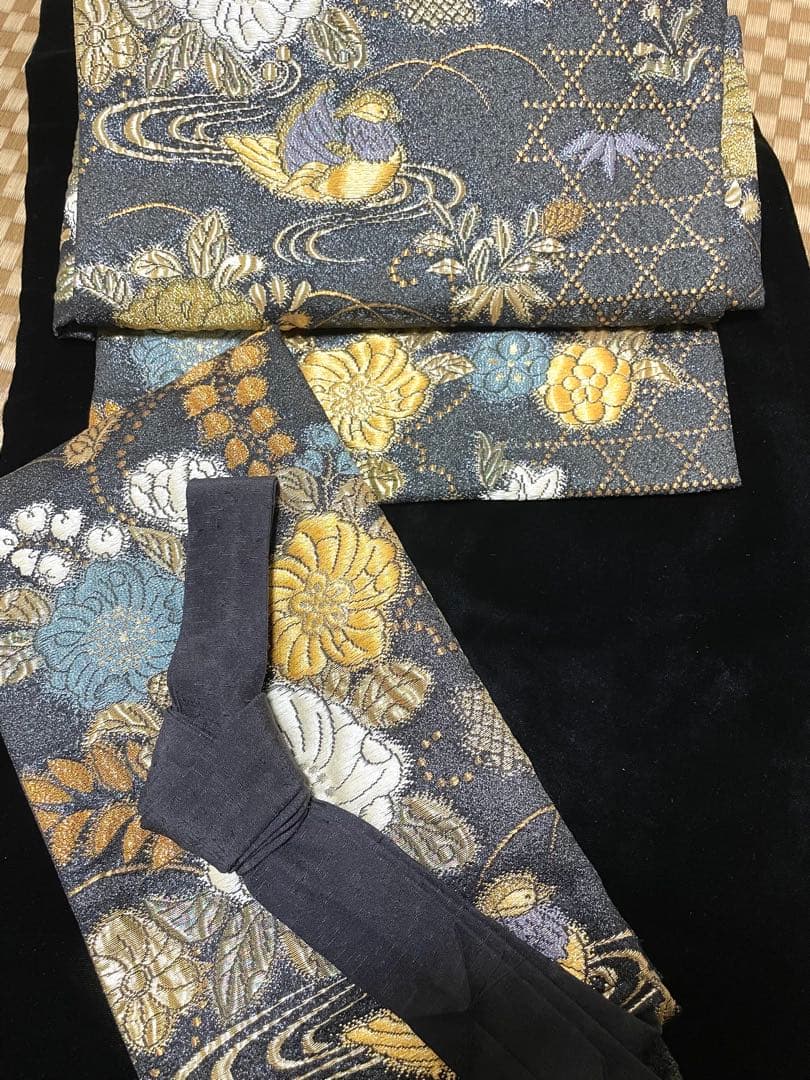♦️逸品　辻ヶ花模様　二重太鼓の作り帯