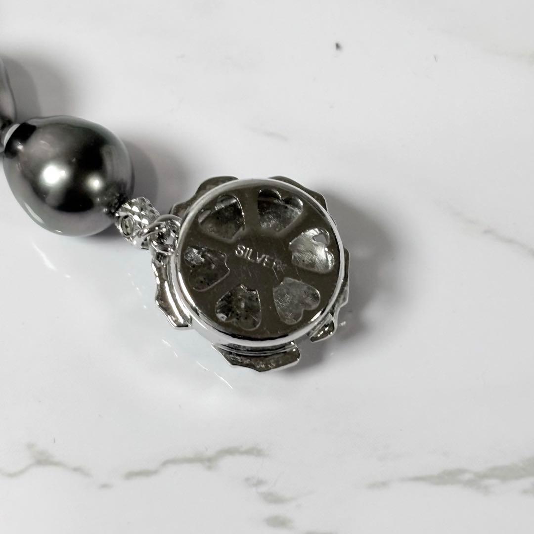 パール　黒蝶真珠　ネックレス　pearl necklace 真珠　シルバー