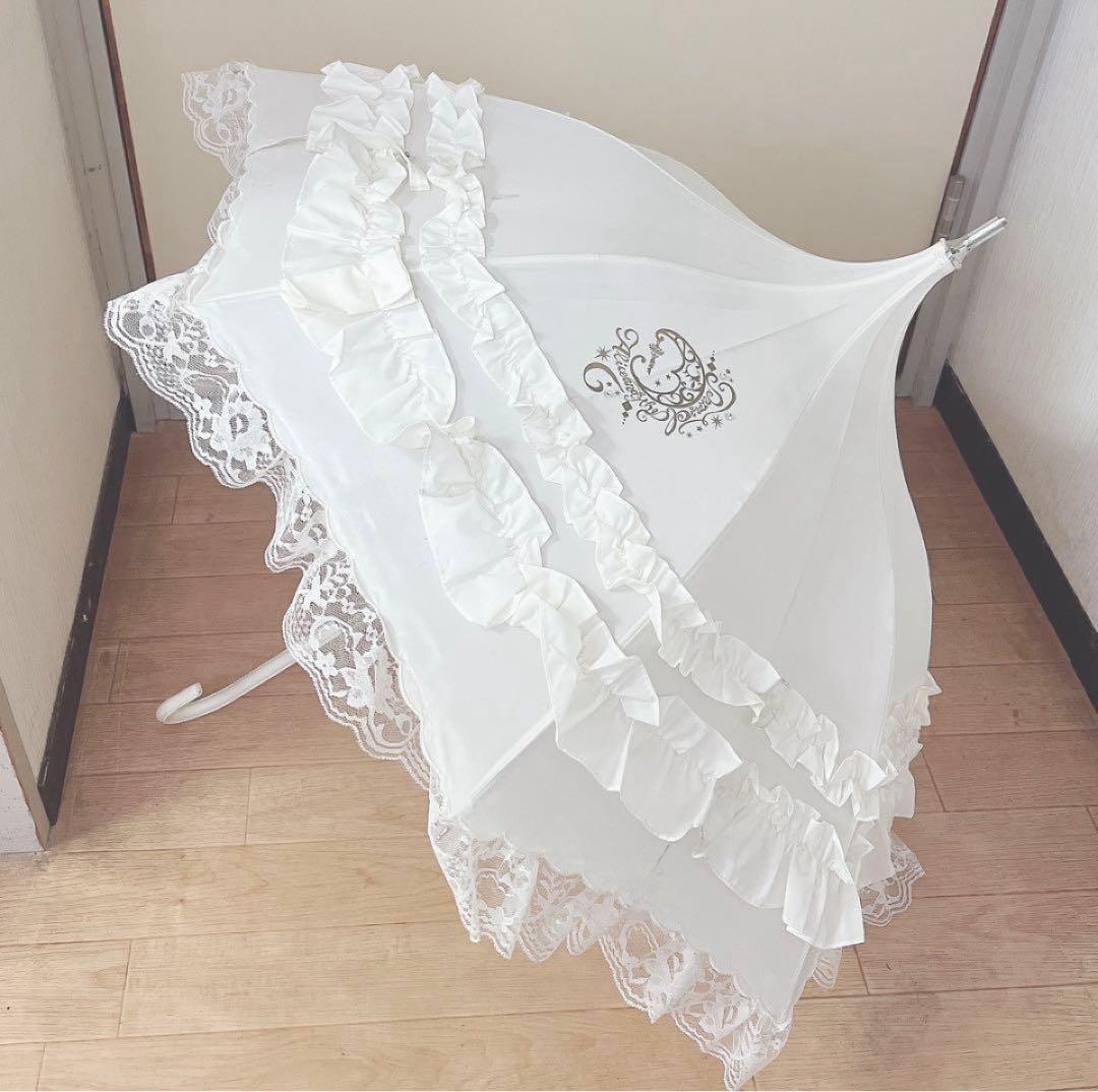 ベイビーザスターズシャインブライト アリスアンドザパイレーツ フリル日傘 白