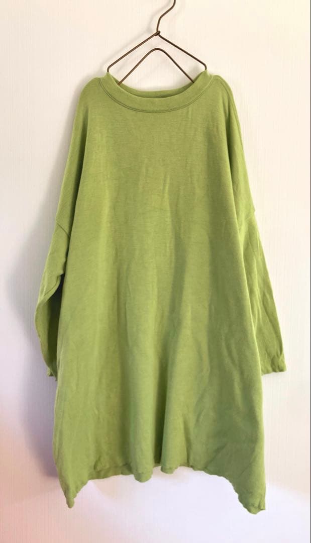 ●45R 45rpm●コットンスムースチュニック キミドリ