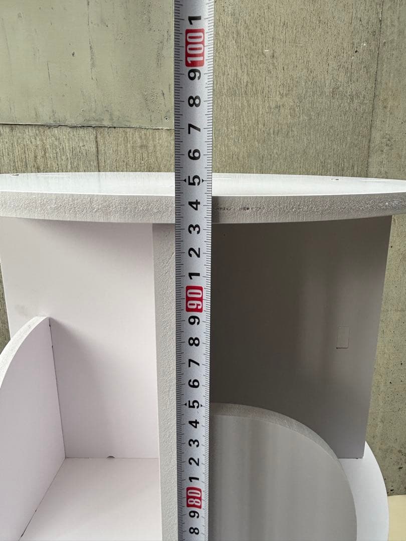 円柱型ホワイト4段本棚