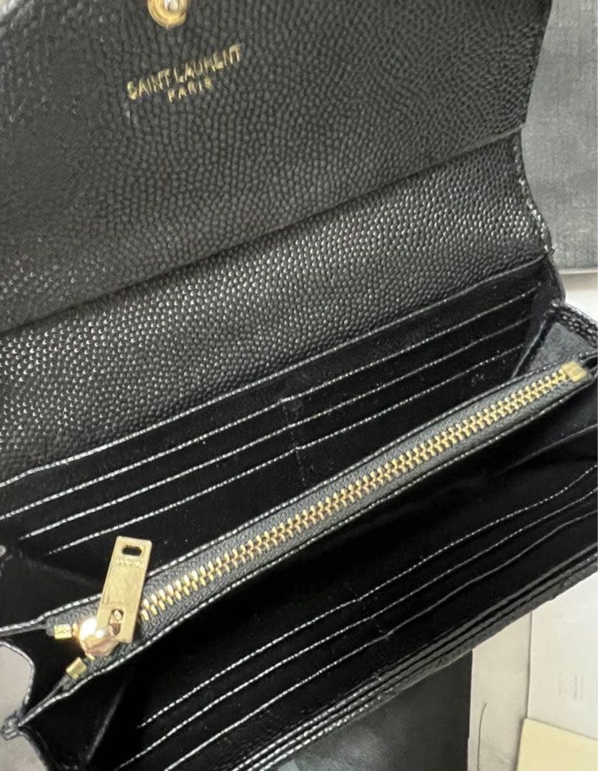 YSL ブラック キルティング長財布
