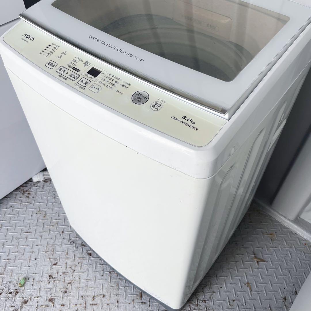 189取付無料！完動品！AQUA高性能インバーター搭載グラストップ8kg洗濯機