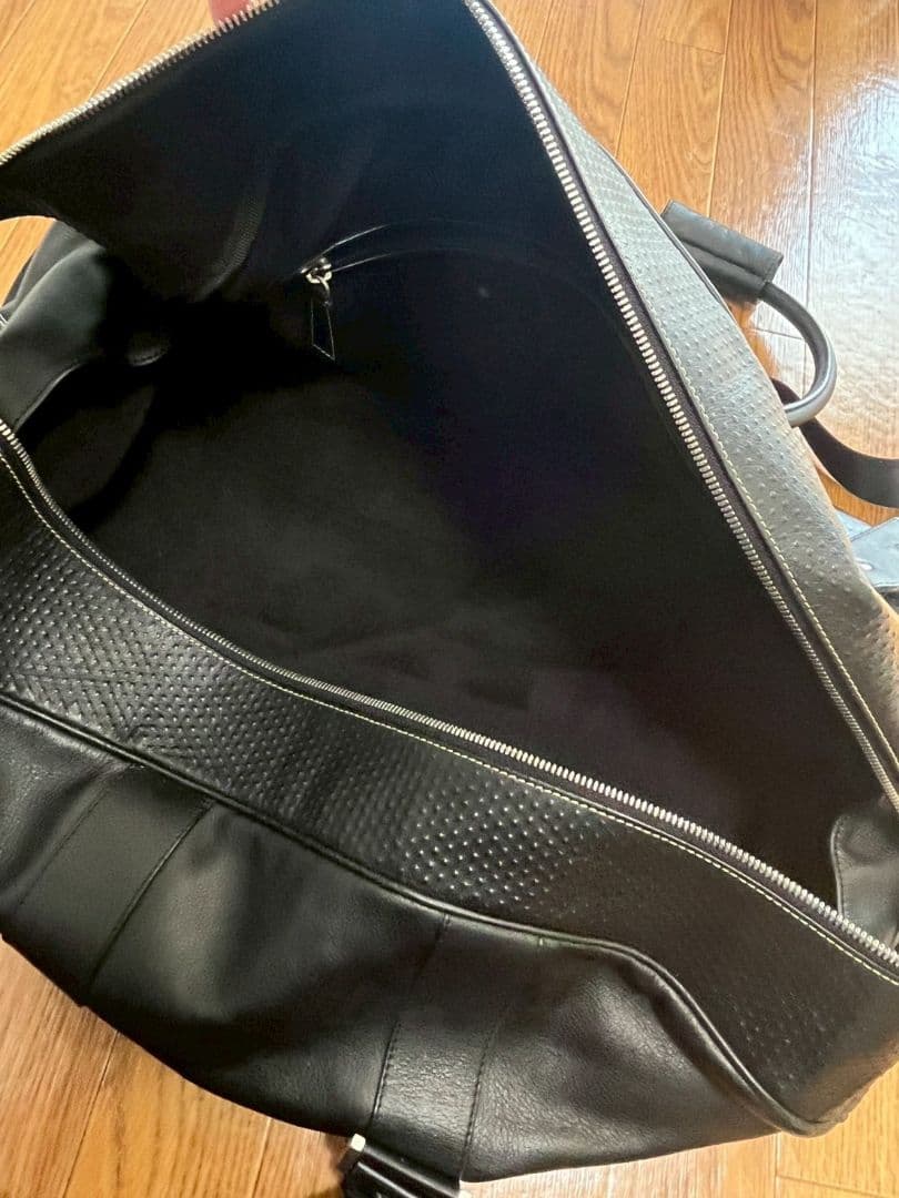 dunhill ブラックレザー ダッフルバッグ