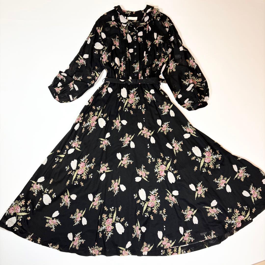 PINK HOUSE ワンピース ドレス ブラウス 花柄 ブラック セットアップ