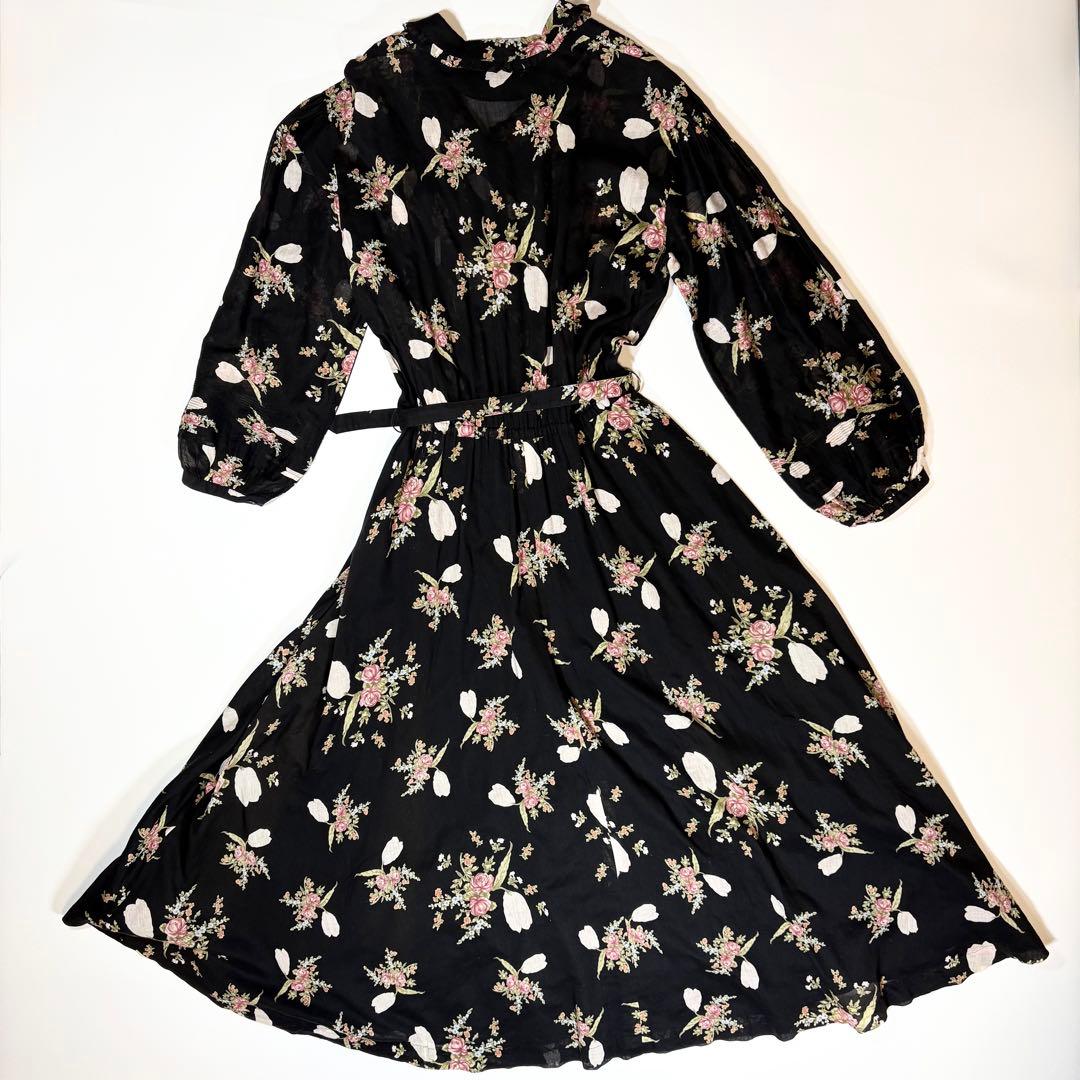 PINK HOUSE ワンピース ドレス ブラウス 花柄 ブラック セットアップ