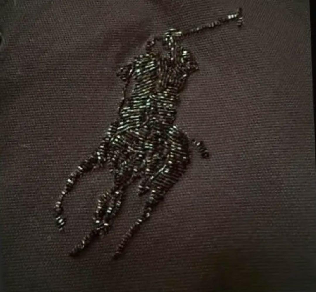 ☆★新品❣️ラルフローレン ビーズ 刺繍 ビッグポニー ポロシャツ黒 半袖 L★☆