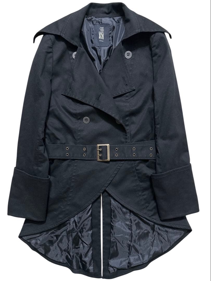 d*7様 ブラックピースナウ 燕尾 ダブルブレスト ダブルコート コート ベルト