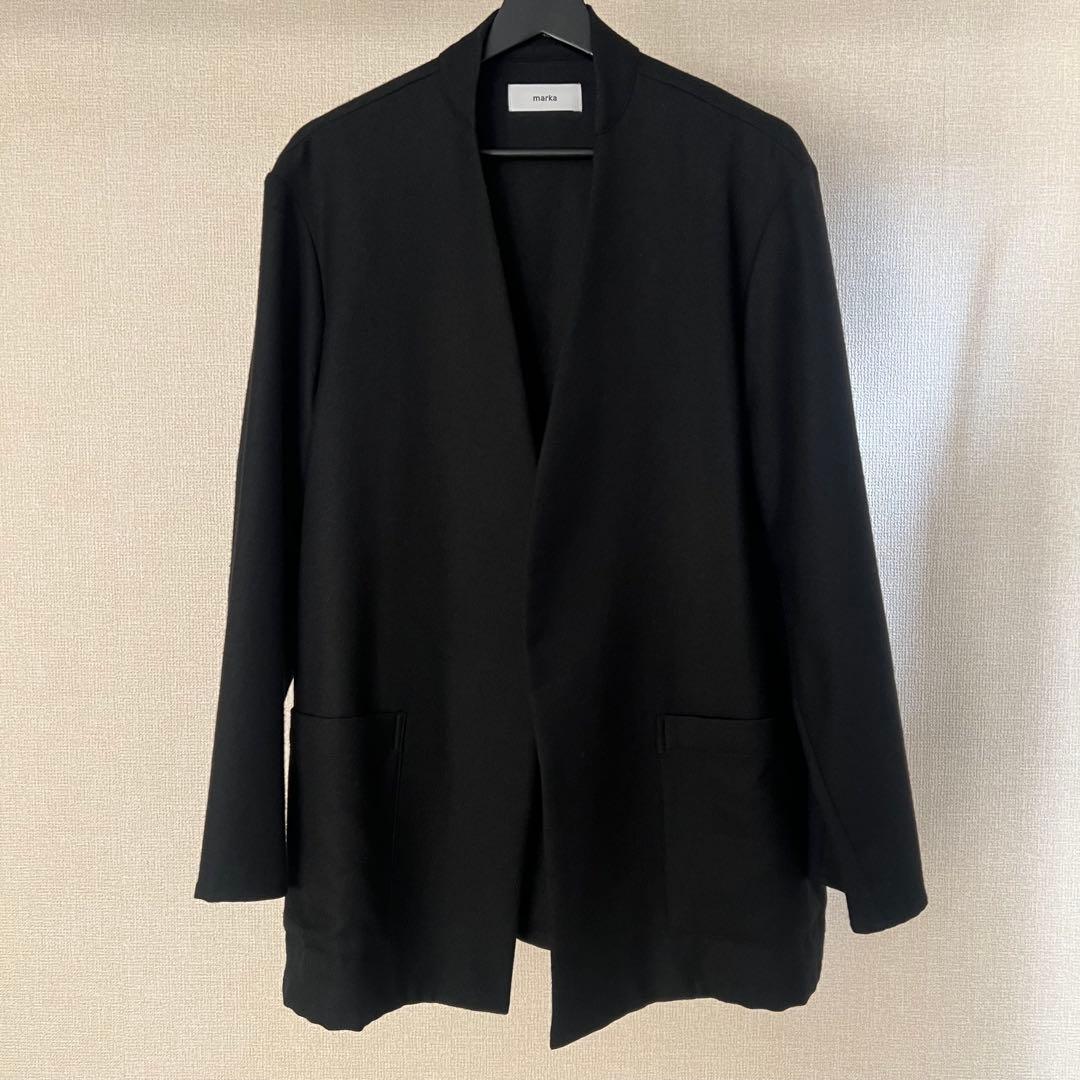 marka ラペルレス シャツ ジャケット ノーカラー