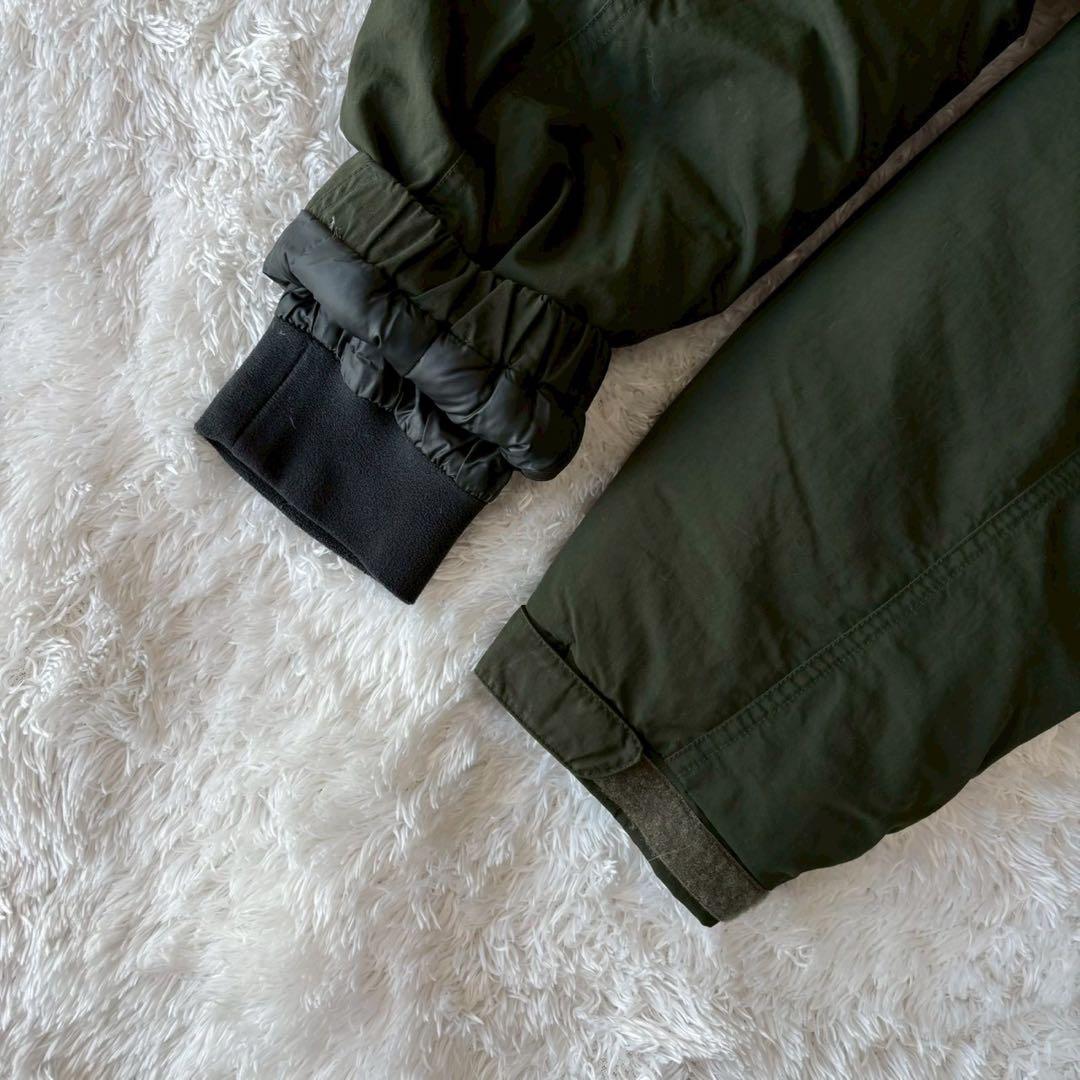 モンベル ローガンダウンジャケット XLサイズ ロゴ フード カーキグリーン 緑