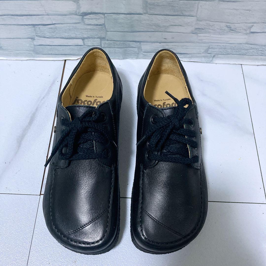 極美品 jacoform ヤコフォーム コンフォートシューズ 革靴 黒 24.5