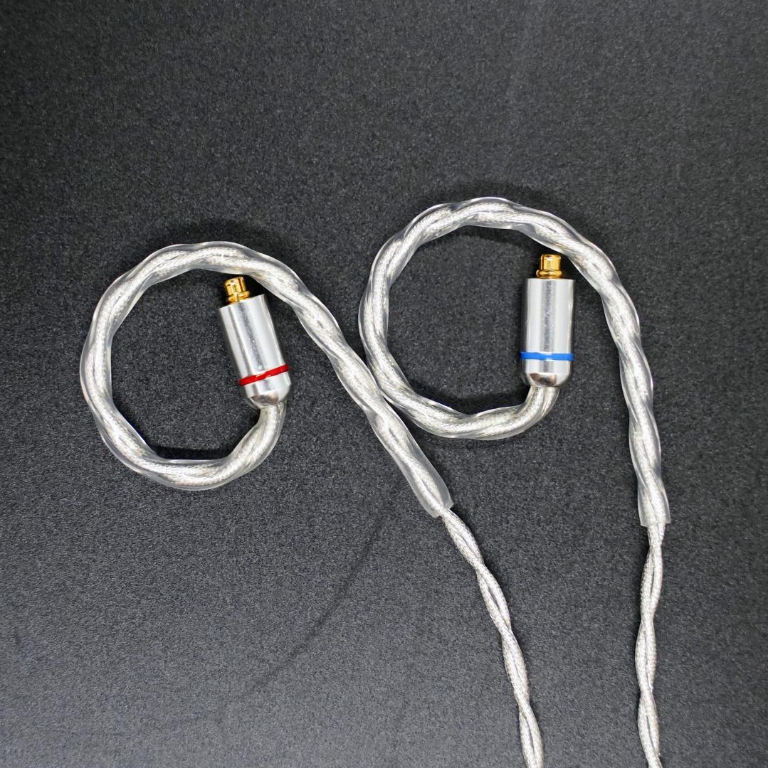 【1点のみ】7N粒子単結晶銅銀メッキ リッツ構造ケーブルMMCX 2.5mm