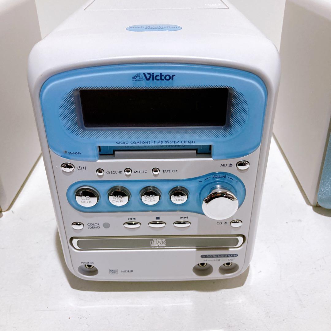 【動作品】Victor MD/CDカセット搭載ミニコンポ CA-UXQX1-A