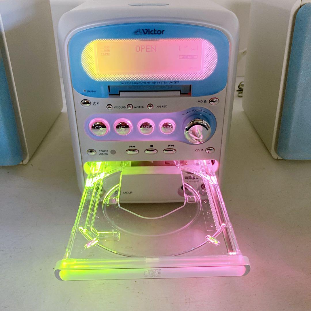 【動作品】Victor MD/CDカセット搭載ミニコンポ CA-UXQX1-A