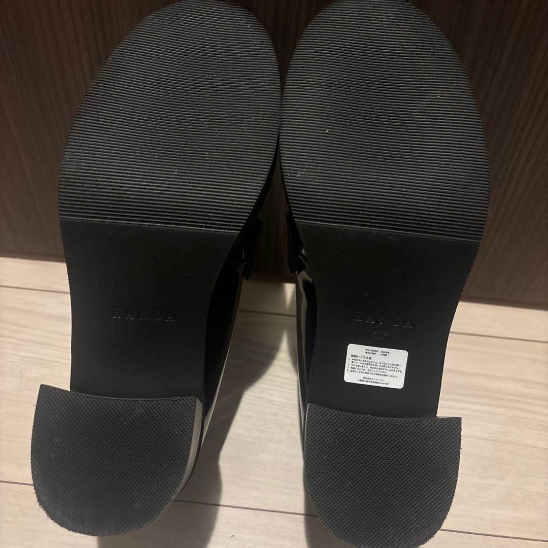 RANDA モダグラムパーツボリュームソールローファー ブラック
