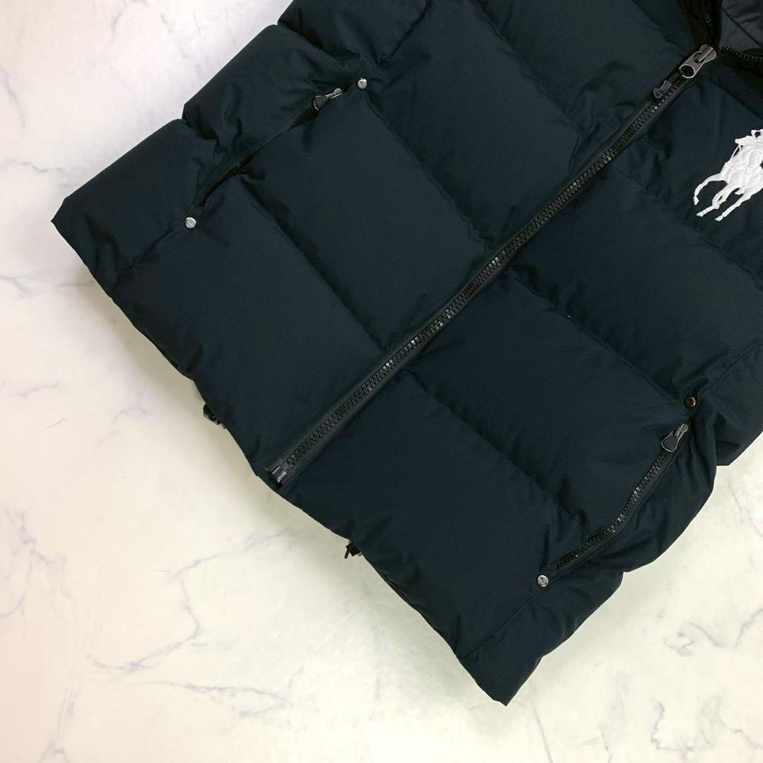 美品★ポロラルフローレン ダウンベスト ビッグポニー刺繍 ブラック M　D972