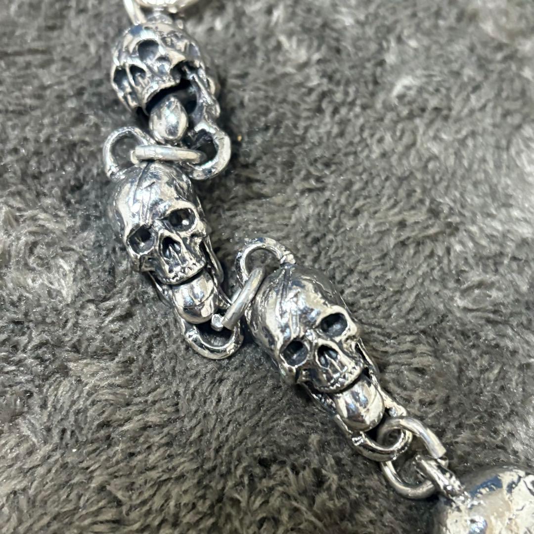 小物 silver skull wallet chain 137g