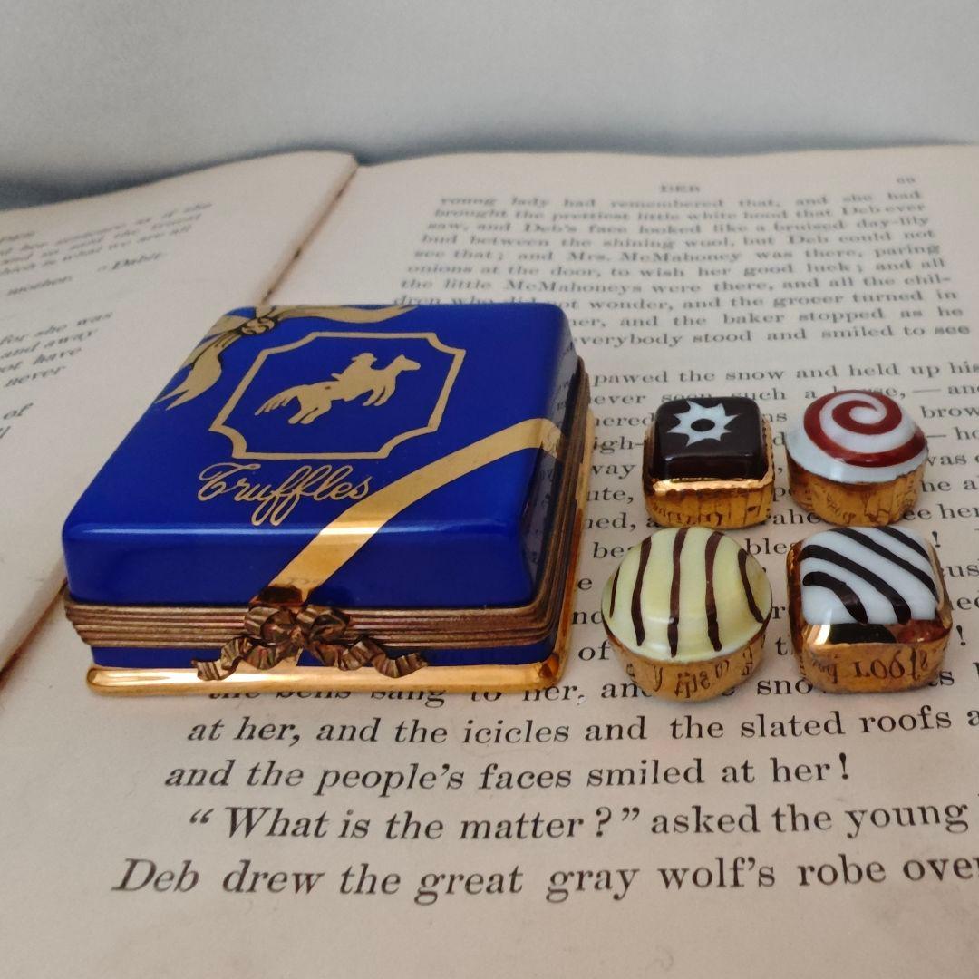 リモージュボックス　チョコレート　ショコラ　フランス製　ミニチュア　磁器