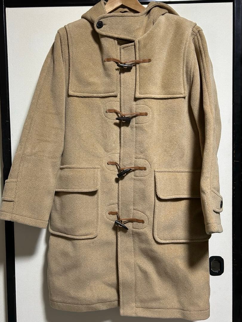 MONTGOMERY ベージュ ダッフルコート 38 ヘリンボーン