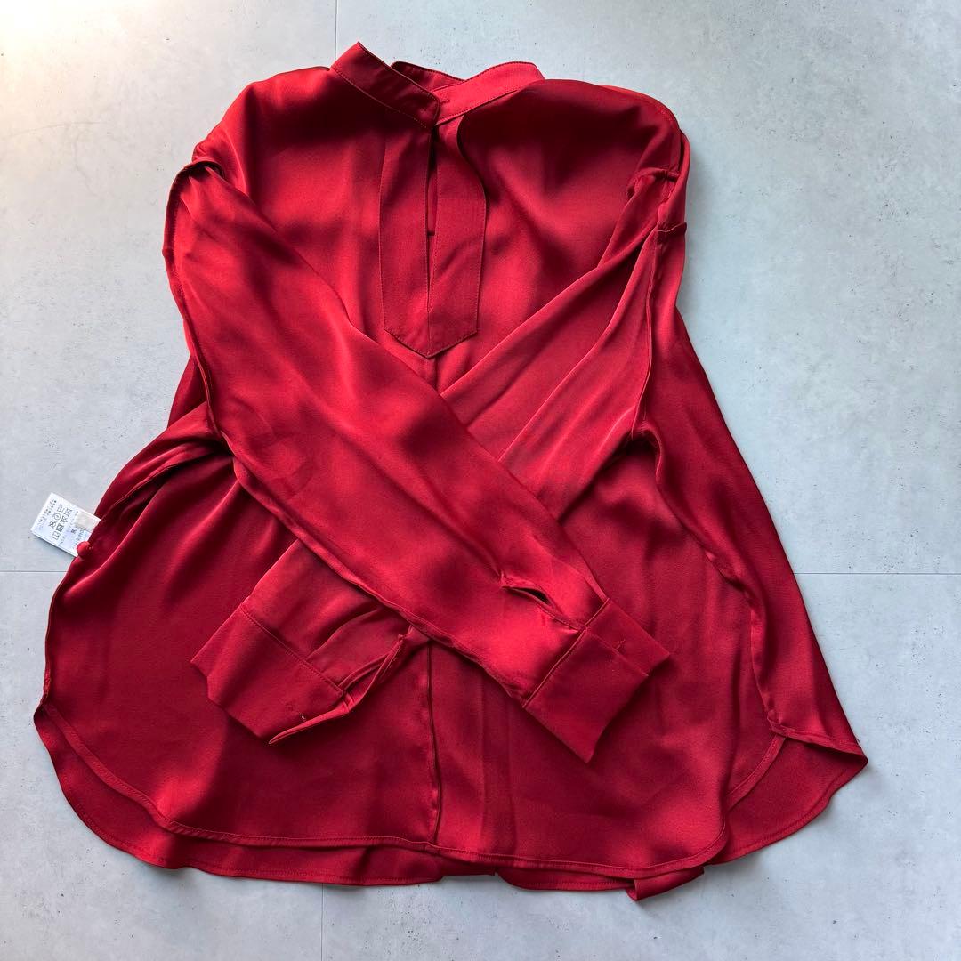 タグ付未使用 希少PEELSLOWLYボウタイ長袖ブラウス フォーマル日本製