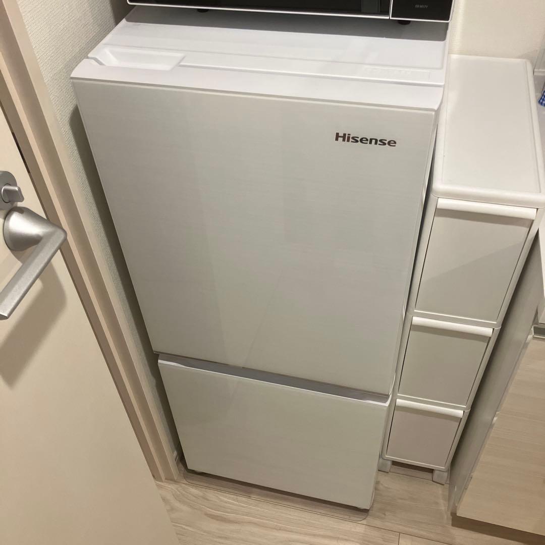 【美品】冷蔵庫 ガラスホワイトHR-G13C-W 135L 2ドア 右開きタイプ