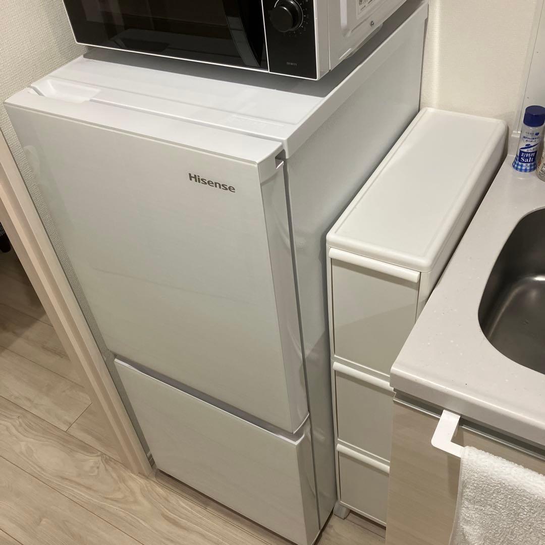 【美品】冷蔵庫 ガラスホワイトHR-G13C-W 135L 2ドア 右開きタイプ