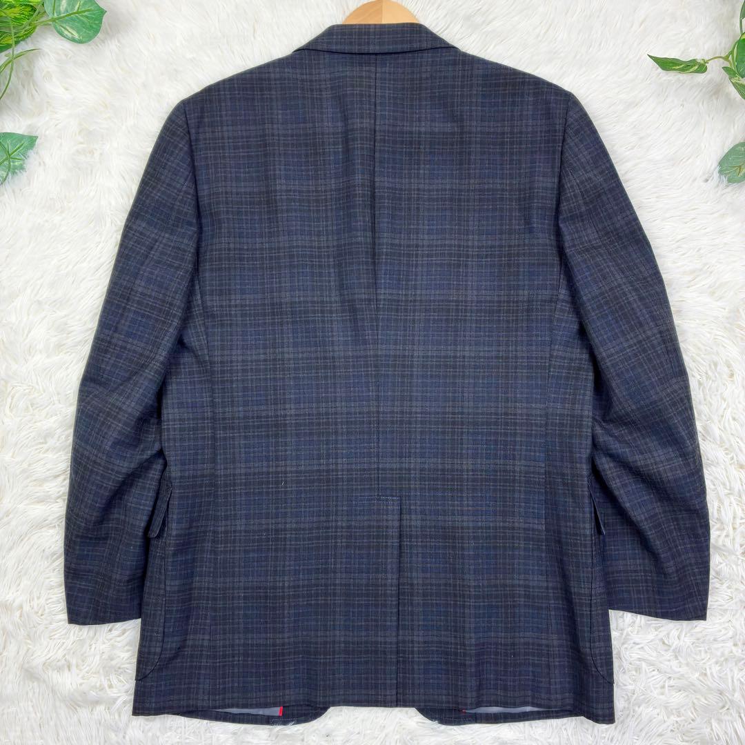 美品　ジェイプレス　タータンチェック　アンコンジャケット　L　パイピング