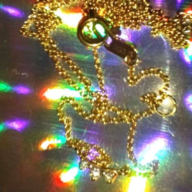 K18 スタージュエリー　横並び3ダイヤ ネックレス 0.03ct