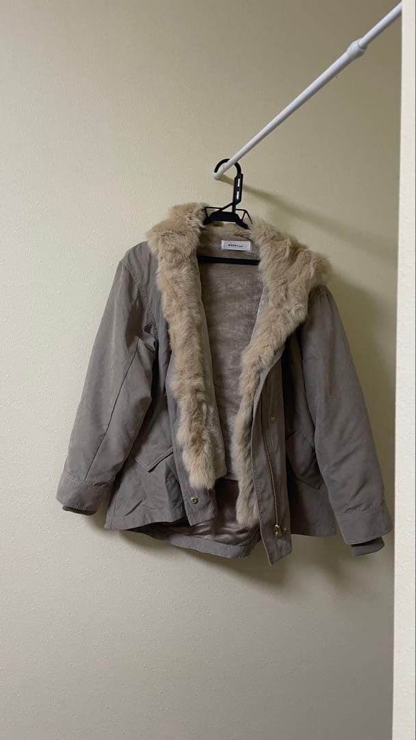 MEDOC ラビットファー フード付きコート