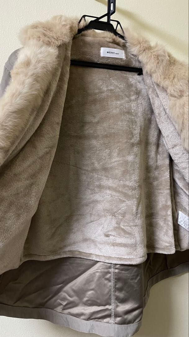 MEDOC ラビットファー フード付きコート