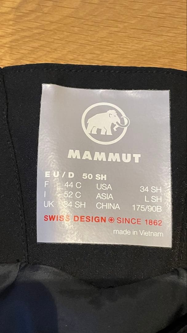 【新品未使用】MAMMUT ストーニー ハードシェル サーモ パンツ Lサイズ