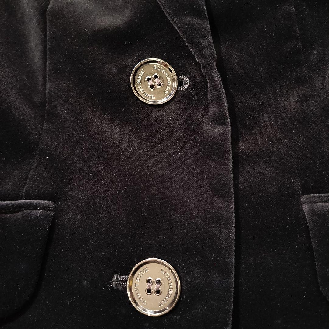 バーバリー テーラードジャケット　ベロア　38 ブラック　ノバチェック