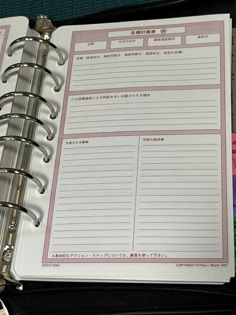 ポールJマイヤー、エグゼクティブサクセスプランナー、SMI,PJM、行動実践計画