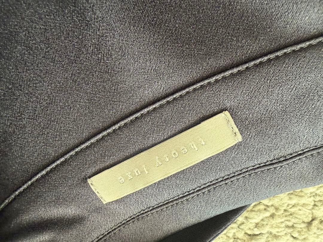 theory luxeシャツロングワンピース38セオリーウォッシャブルネイビー