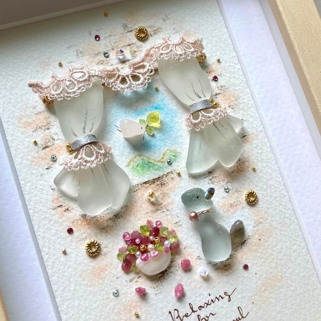 misa　オーダー受付　シーグラス／天然石／フレームアート