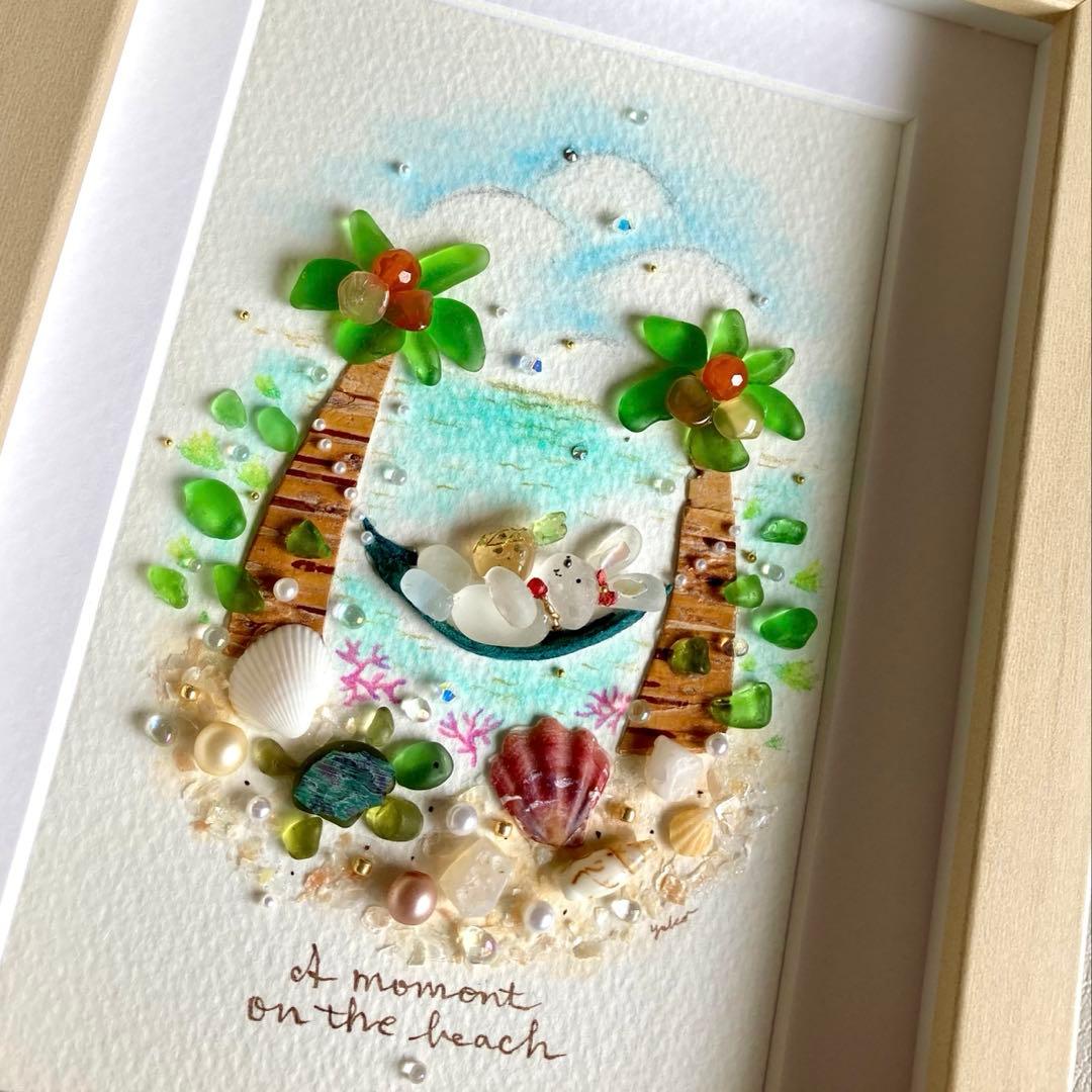 misa　オーダー受付　シーグラス／天然石／フレームアート