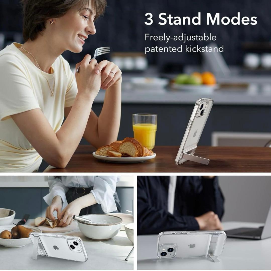 ESR iPhone 14 Plus ケース メタルキックスタン クリア