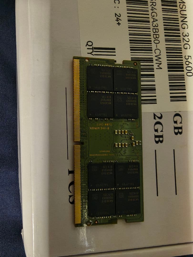 ノートPC用サムソン 32MB S.O.DIMM PC5-44800