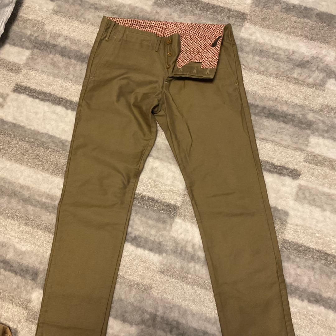 INCOTEX カーキ チノパン