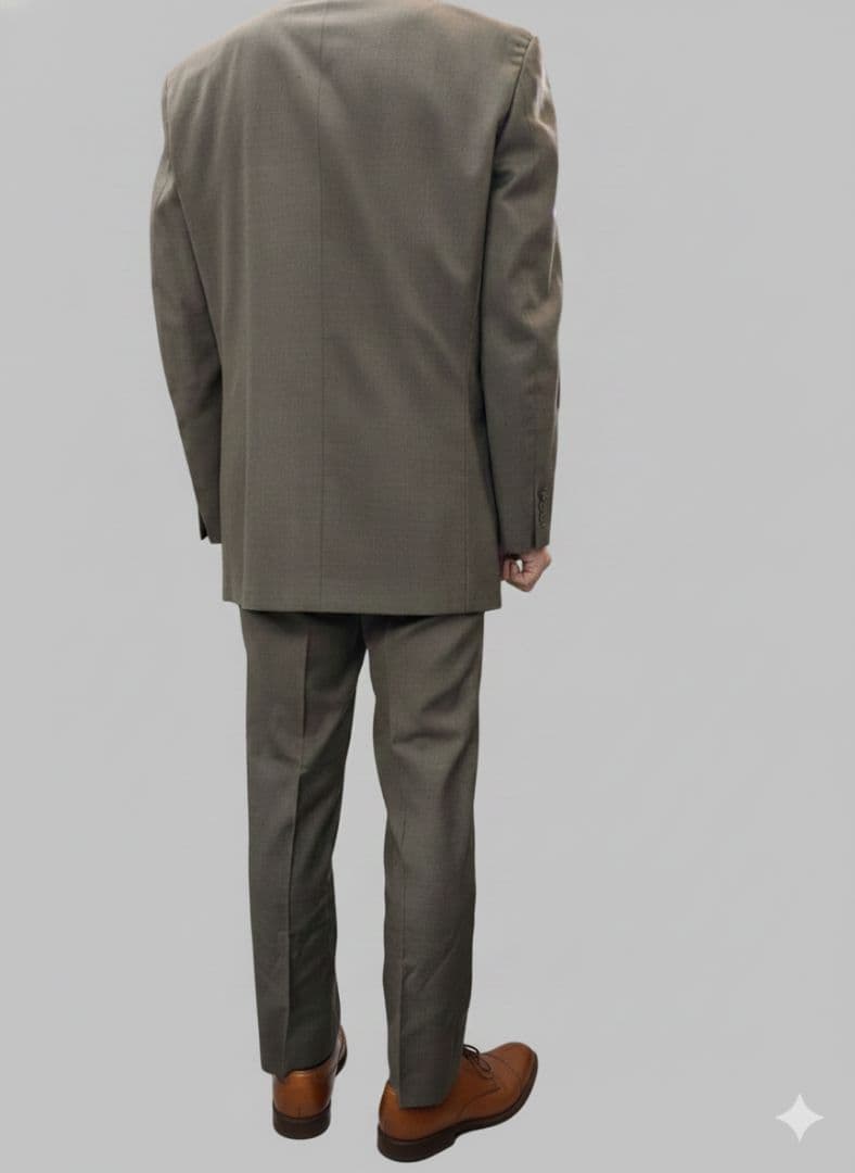 クリスチャンディオールムッシュ　カーキグレー ダブルブレストスーツセット