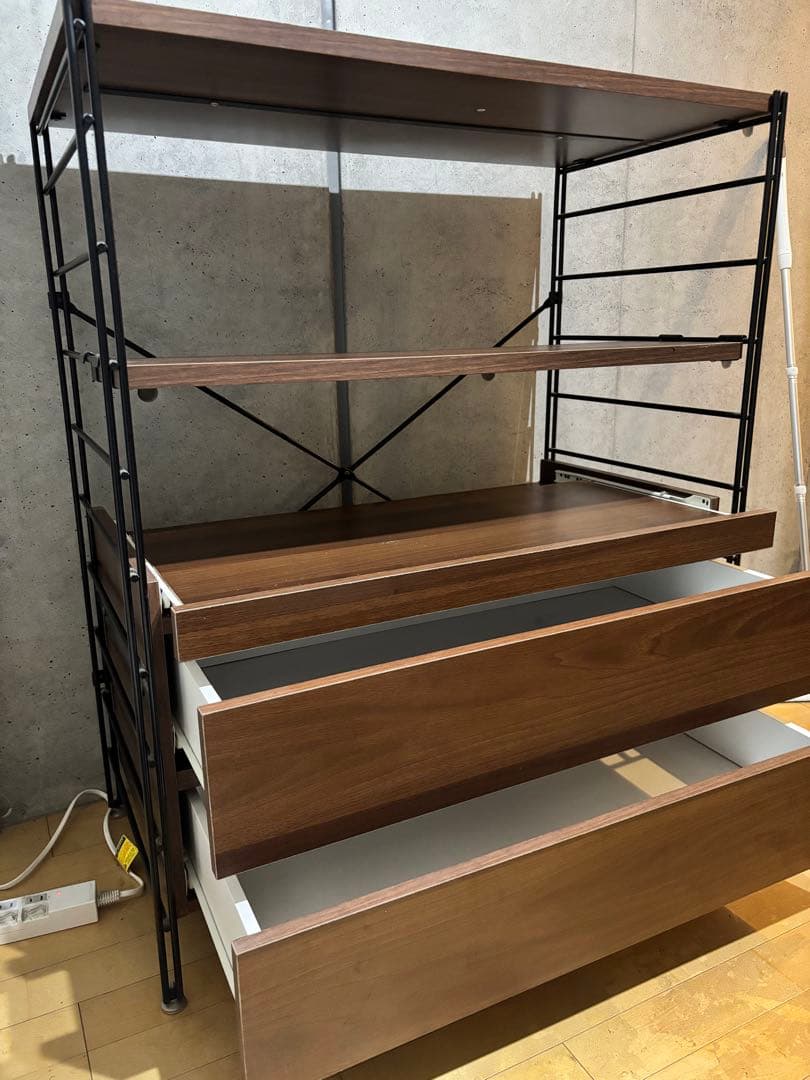 【レンジ・炊飯器収納】収納ラック 木製2段引き出し付き