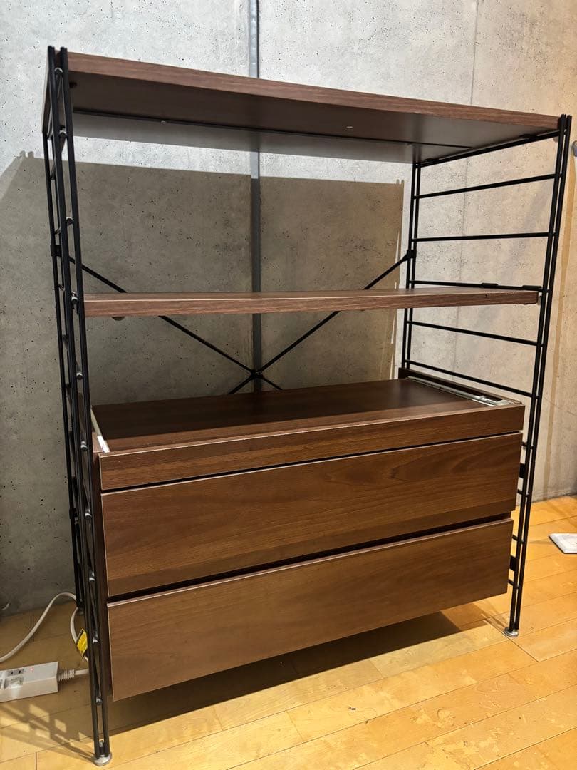 【レンジ・炊飯器収納】収納ラック 木製2段引き出し付き