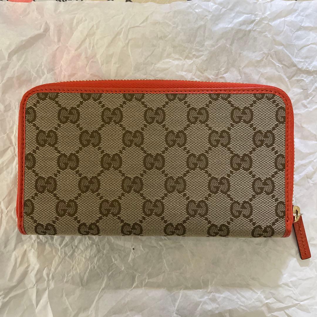 極美品　GUCCI グッチ 長財布 ラウンドファスナー キャンバス