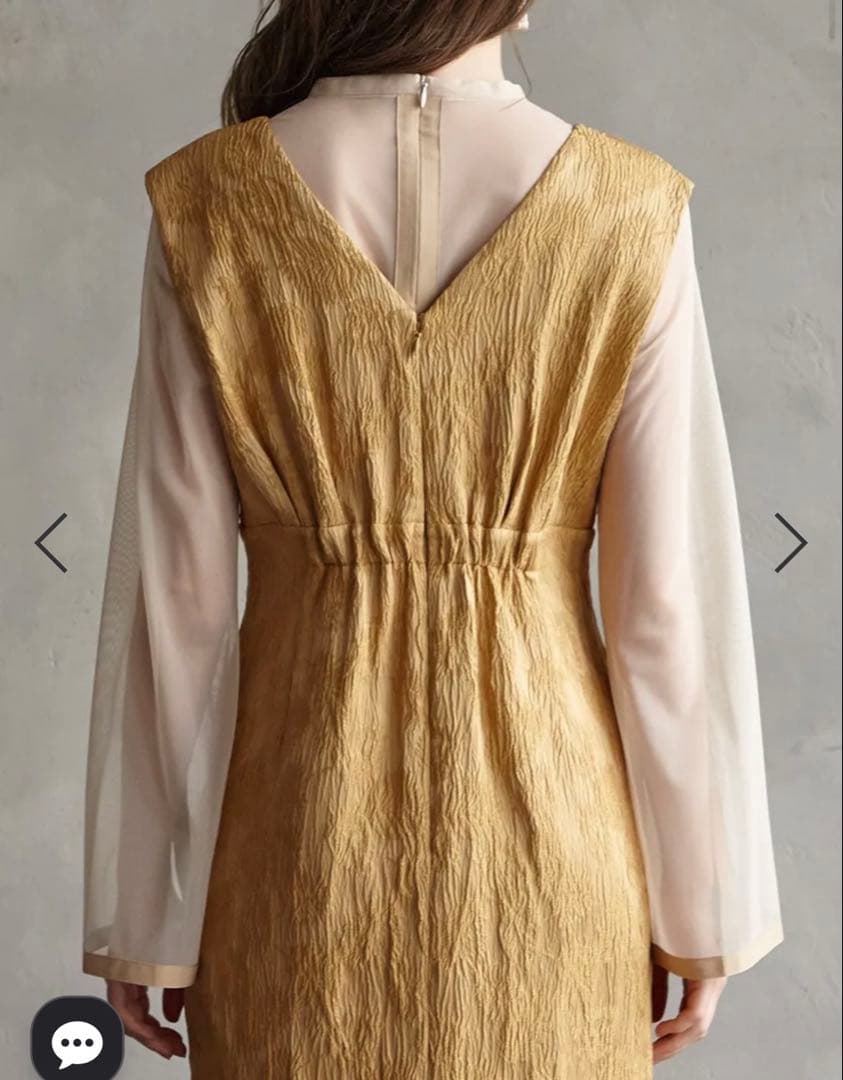 【AIMER】チュールブラウス付きジャカードIラインドレス