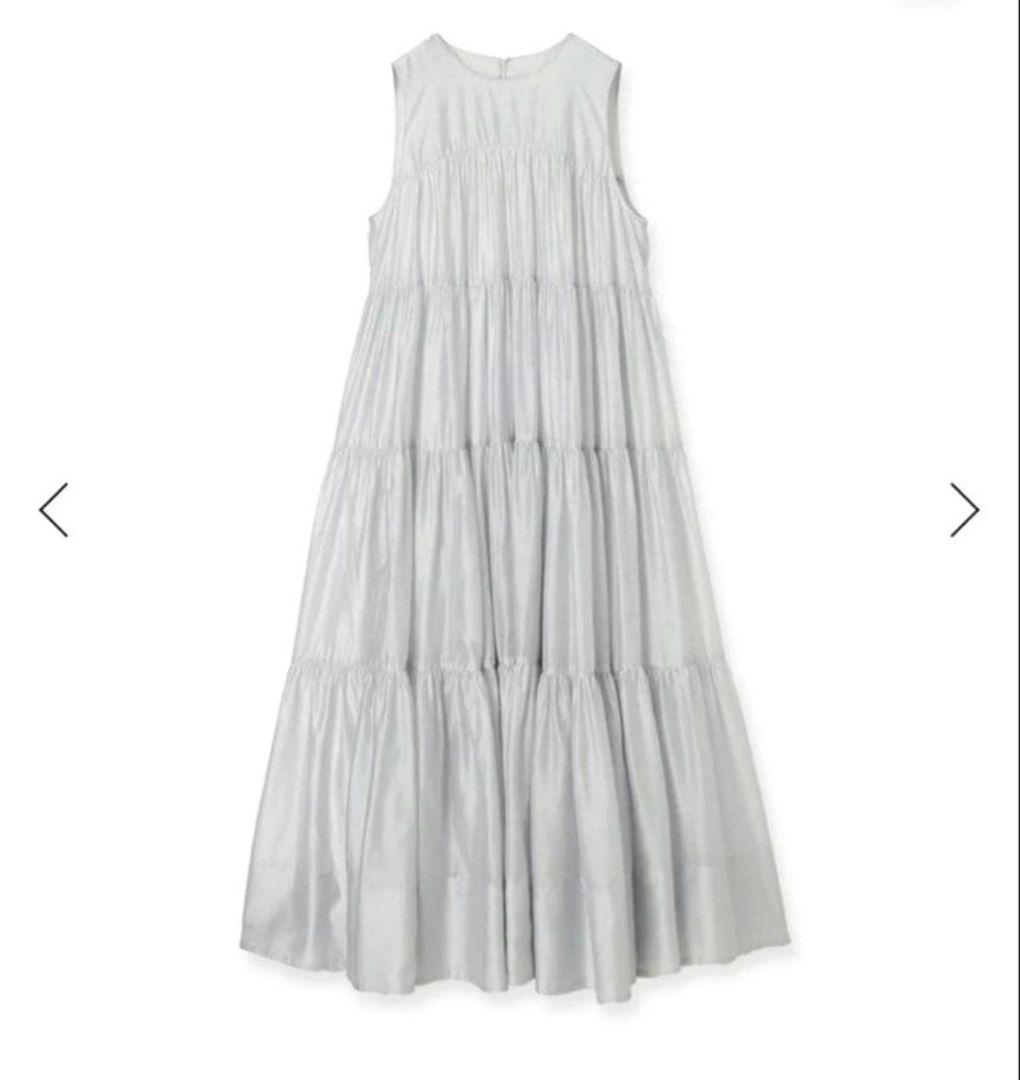 anuans　テンセルリッチオーガンティアードワンピース　アイスブルーMサイズ