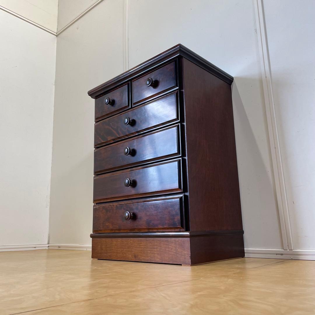 民芸家具 5段チェスト 長谷川家具 旭川家具 引き出し 電話台 タンス 箪笥