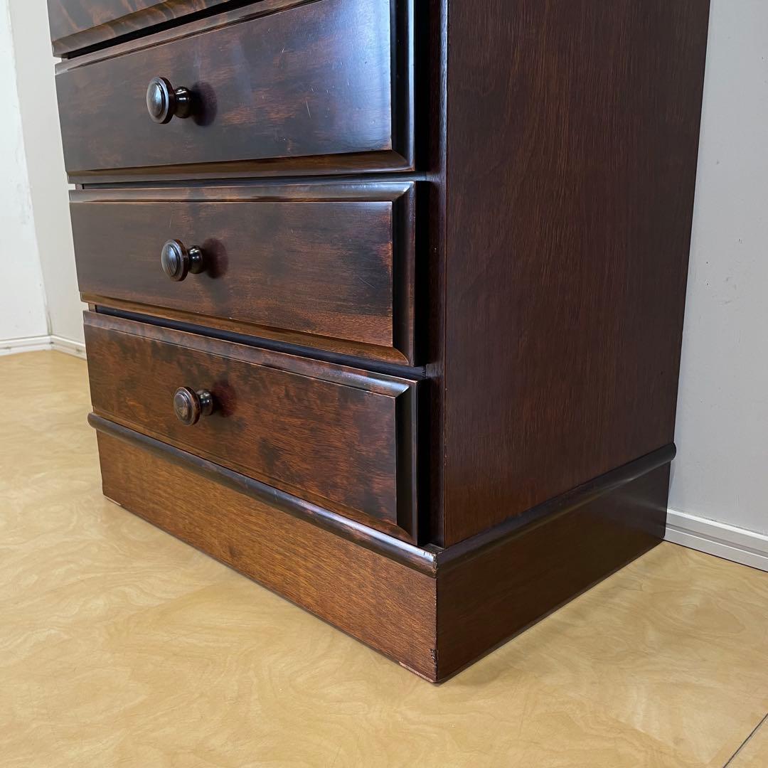 民芸家具 5段チェスト 長谷川家具 旭川家具 引き出し 電話台 タンス 箪笥