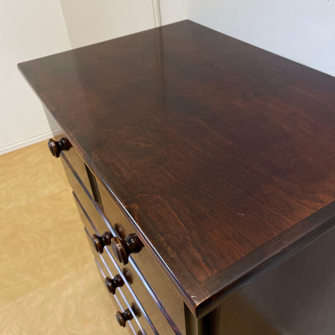 民芸家具 5段チェスト 長谷川家具 旭川家具 引き出し 電話台 タンス 箪笥